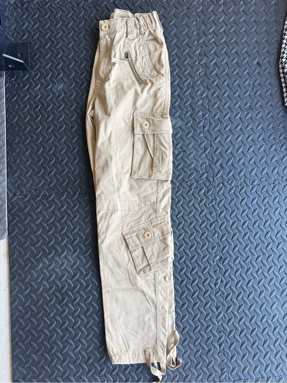 Women's Cargo Pants in Beige - Utility Style with Multiple Pockets